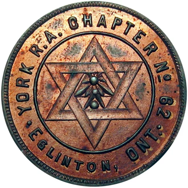 Eglinton Ontario Canada Masonic Chapter Penny Token York Chapter No. 62