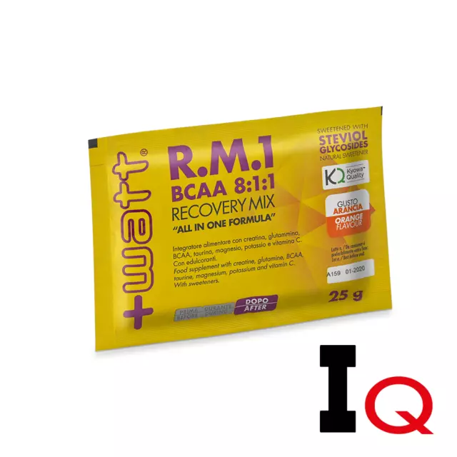 +Watt RM1 BCAA 811 Recovery Mix Monodose (Arancia) Box 15Pz - Recupero Endurance