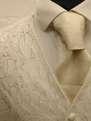 Dress Code - Waistcoat - Wedding, Formal, Ivory/Champagne Swirl  - Ex Hire VGC