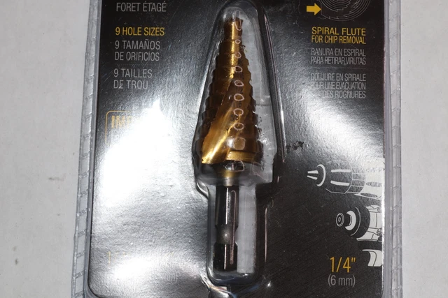 Vaco Spiral Double-Fluted Step Drill Bit 1/4" 25963 2