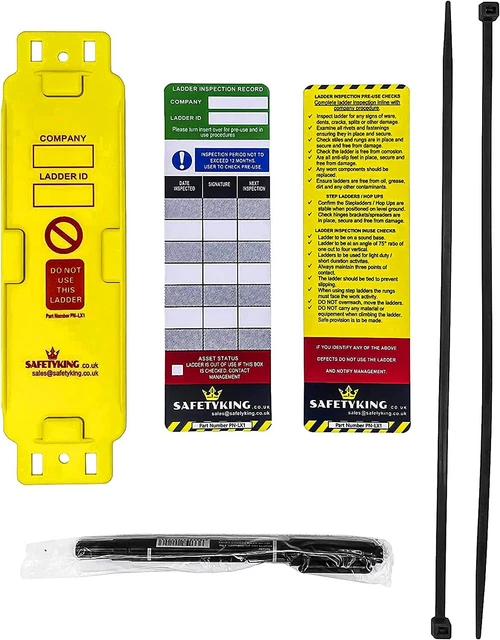 Etichette scala SAFETYKING® 1 supporto - 2 inserti - kit etichette scala robusta etichetta scala