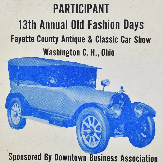 1974 FAYETTE COUNTY Antique Classic Car Show Washington Court House