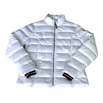 Tommy Hilfiger Girls Short Puffer Jacket White Size XS Warm Winter Coat