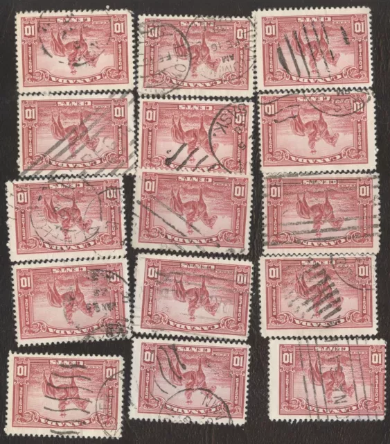 Canada Stamps # 223, 10¢, 1935, lot of 15 used stamps.