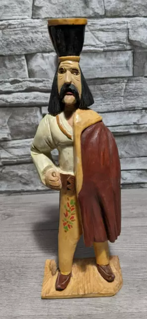 Vintage 12" Carved Wood Man Folk Art Carving Figurine Sculpture Polish Russian?