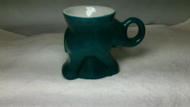 Frankoma 1990 GOP Republican Elephant Mug Cup Teal Pottery