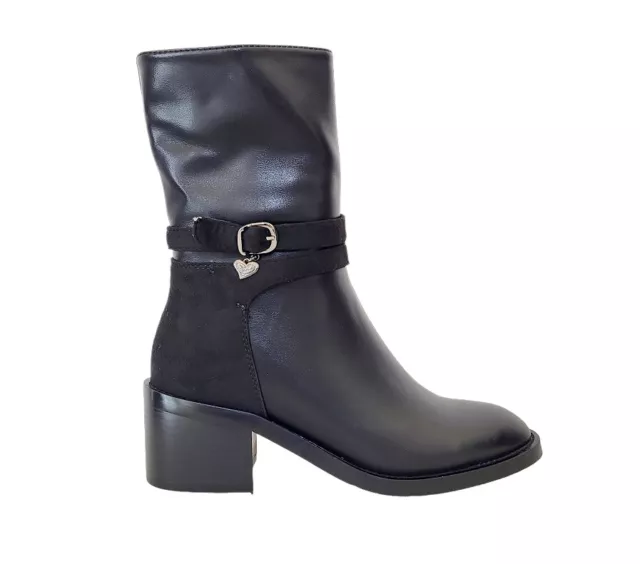 Chaussures Stivaletti Bottes Femme Braccialini TB13C Cuir en Daim Noir Talon