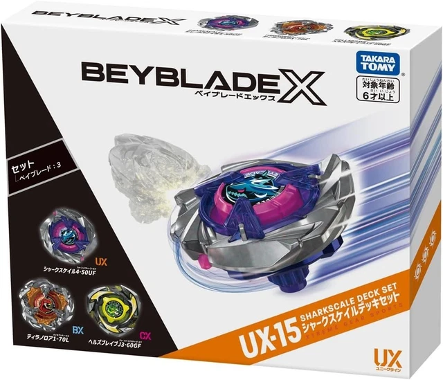 BEYBLADE X UX-15 Attack Type Shark Scale Deck Set (3 Beyblades) main image 1