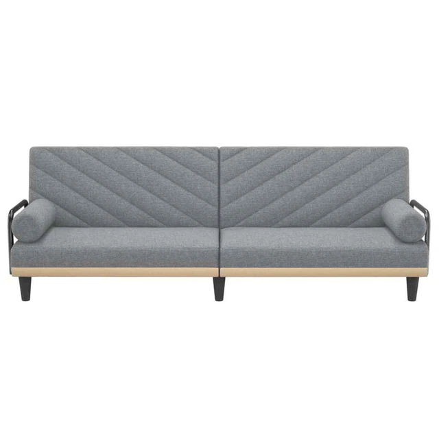 AX Divano Letto Ospiti Grigio 2 Cuscini 2 Schienali Separati Regolabili + 351931