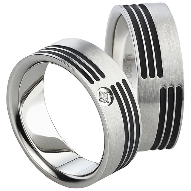 Anneau Anneaux D'Amitié Bague de Couple Fiançailles en Titane Argent Avec