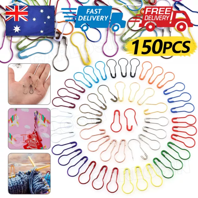 150Pcs Knitting Weave Crochet Locking Stitch Craft Markers Holder Needle Clip AU