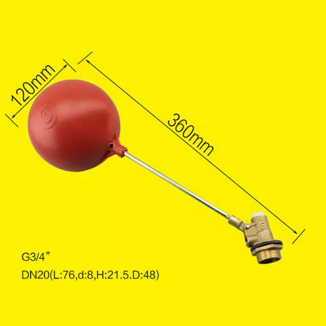 Generic Water Tank Float Valve Cock Plastic Brass Float Ball Valve Ball Cock