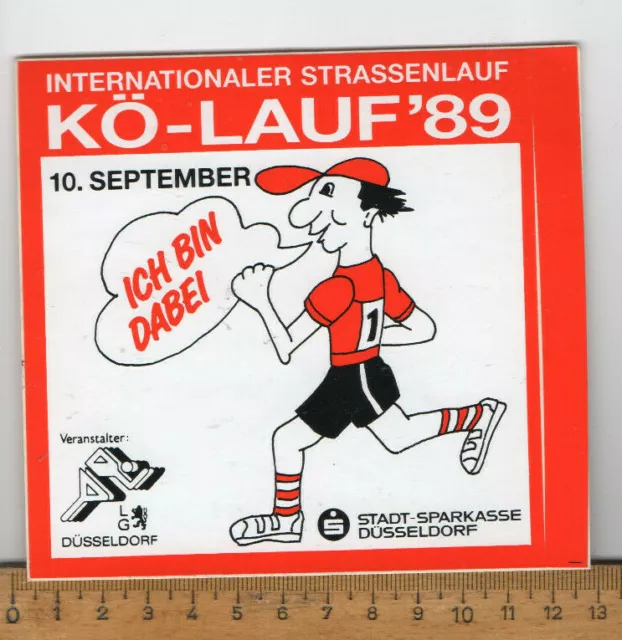 alter Aufkleber : Internationaler Straßenlauf Kö-Lauf '89 Düsseldorf