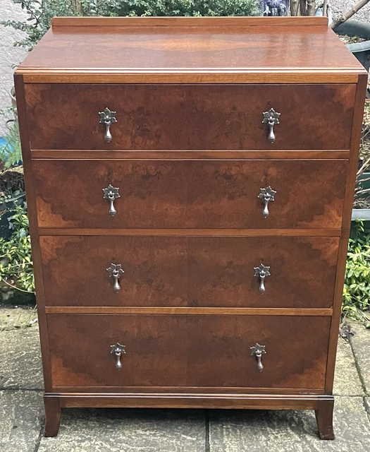 Superb  Walnut Art Deco Chest Of Drawers  Amazing Veneers We Deliver