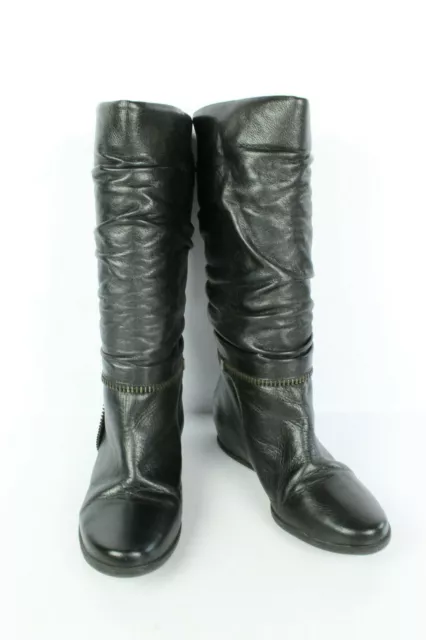 Bottes VINTAGE SAN MARINA Cuir Noir T 37 TRES BON ETAT