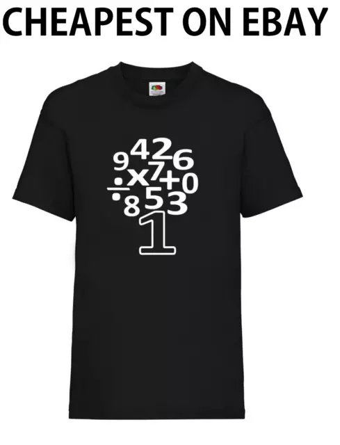 Childrens Novelty Maths Day T-Shirt Number Symbol Boys Girls Kids School Tee Top