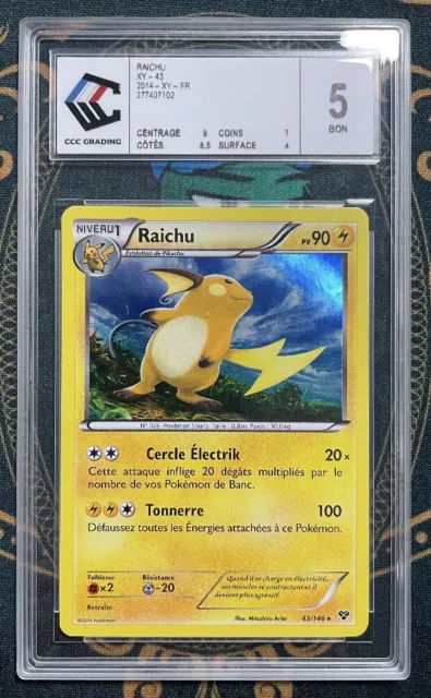 Carte Pokémon FR Raichu 43/146 Holo XY de Base - CCC 5  -