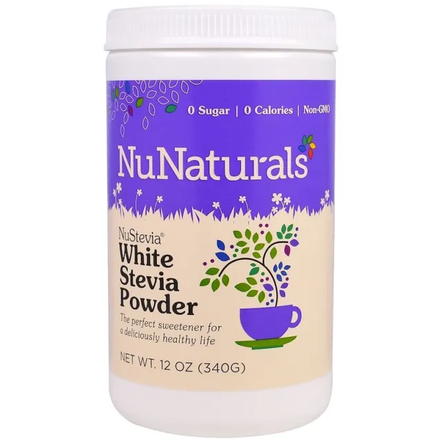 White Stevia Powder by NuNaturals, 340g;- CRAZYVALUE!!!