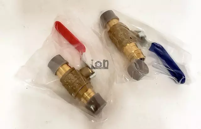 2pc Propex Expansion F1960 1/2" Ball Valves RED x BLUE Lead Free Brass