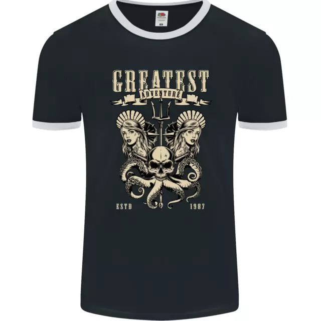 T-shirt da uomo Trident Skull Scuba Diving Polpo Cthulhu FotoL