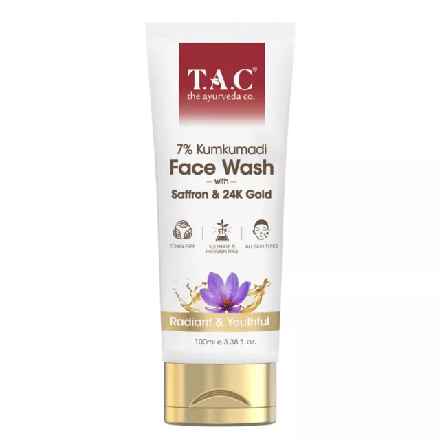 TAC - The Ayurveda Co. 7% Kumkumadi Face Wash for Visibly Glowing Skin - 100ml