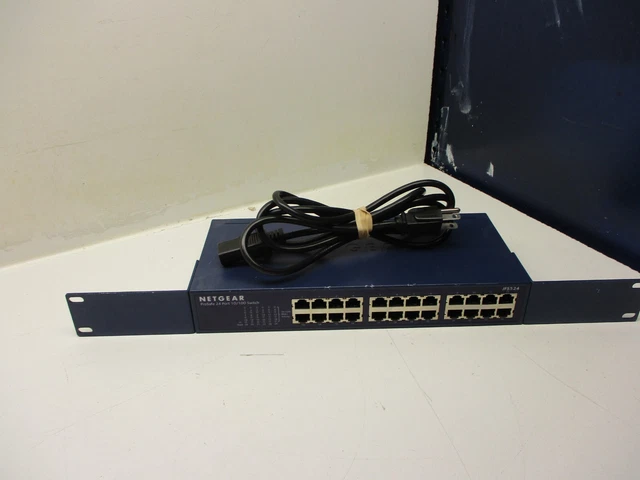 NETGEAR Prosafe JFS524v2 24Port 10/100 Network Switch w/ rack mounts, AC Adapter