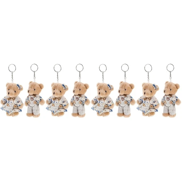 8 Pcs Porte-clés Ours En Peluche Porte-clés Lapin Décoration De Voiture Sacs