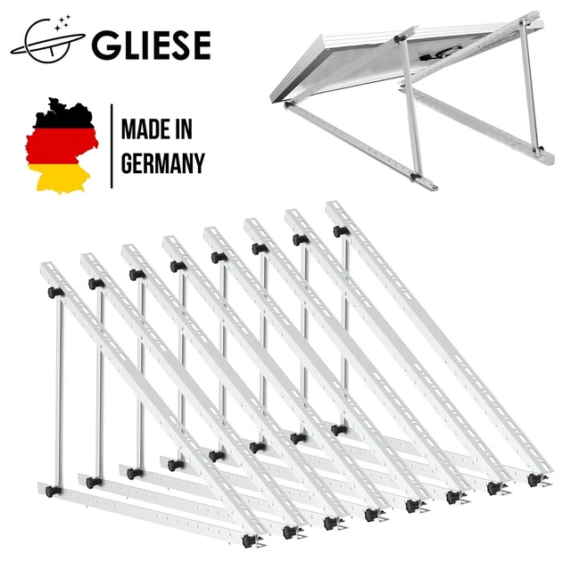 HSI Balkonkraftwerk-Halterung Aus Aluminium – Flexibel 30-50° Neigbar, Stabil Gegen Wind & Schnee, Für Balkon & Fassade