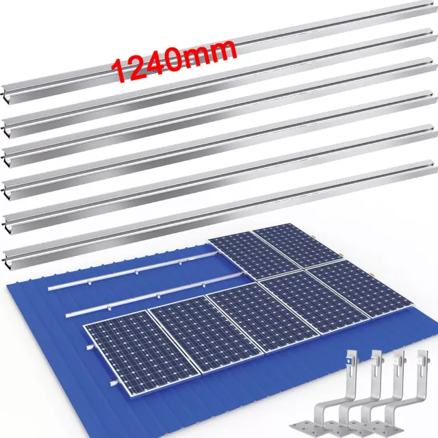 Photovoltaik Halterung Solar Ziegeldach Montage Set PV Modul Befestigung Schiene