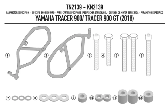 Givi PARA MOTORE TUBOLARE per Yamaha Tracer 900 / Tracer 900 GT 2018 2019 2020 2