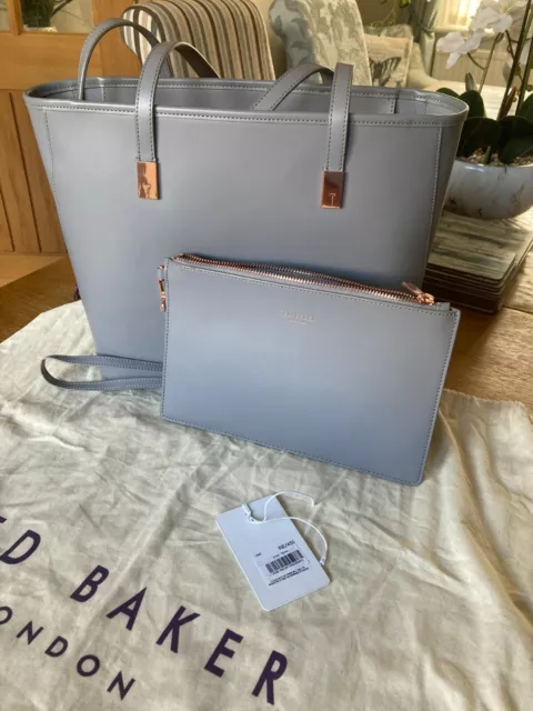 Ted Baker, Bags, Ted Baker Jemms Robot Leather Purse Rose Gold And White