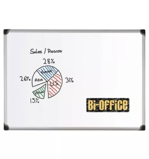 Whiteboard Non Magnetic Maya W Series 600 X 450mm Bi-Office