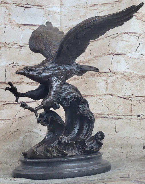 Aigle Statuette Statuette Aigle En Bronze Antique Aubaho - 33cm De Haut