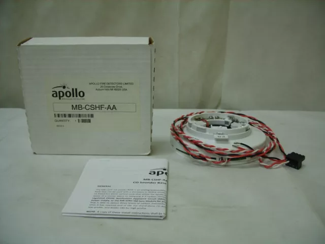 Apollo Fire Detectors - CO Carbon Monoxide Detector Sounder Base MB-CSHF-AA