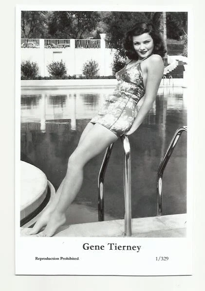 (Bx28) Gene Tierney Swiftsure Photo Postcard (1/329) Filmstar Pin Up Glamor