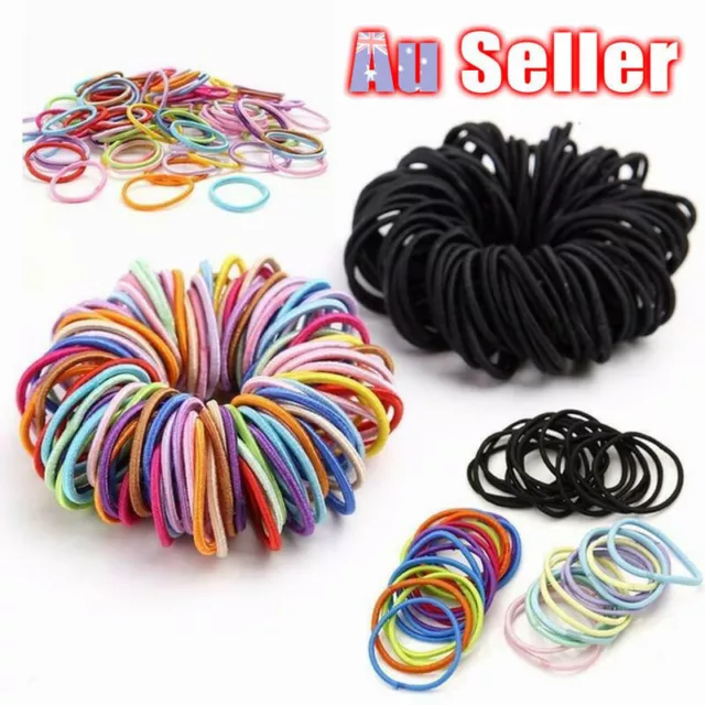 Bulk 100 Pcs Baby Kids Girl Elastic Hair Bands Ponytail Holder Head Rope Ties AU