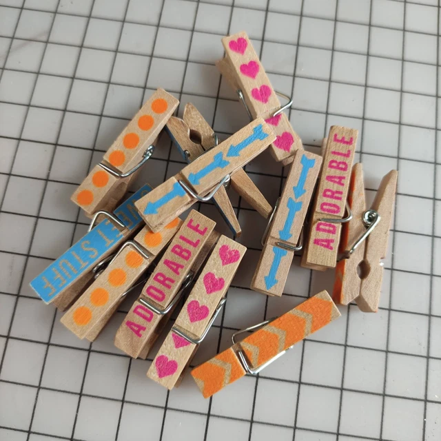 Mini clavijas impresas libro de recortes coloridas hágalo usted mismo artesanías 12 piezas