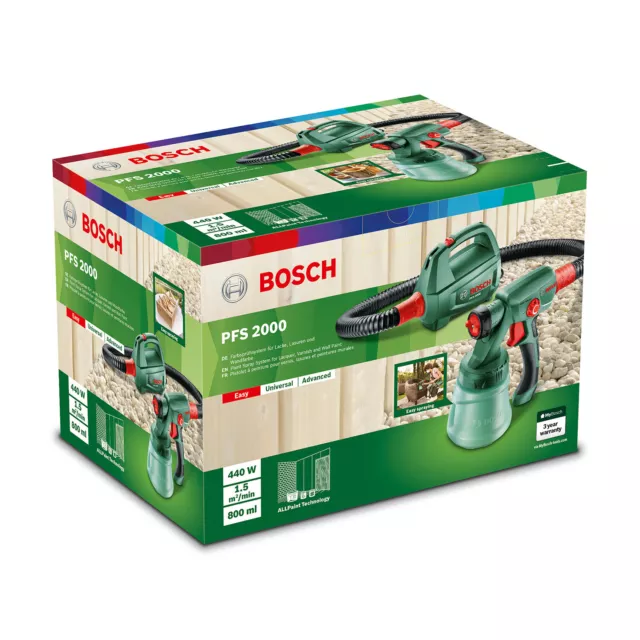 Bosch 440 W Electric Paint Sprayer Gun for Wall Paints Wood Paints Lacquers Oils 2