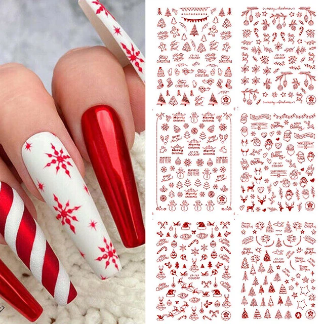 Noël Ongle Autocollant DIY Ongle Décalque Laser Or Décor Art Ongle Auto-Adhés ,