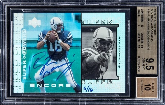 1999 SP AUTHENTIC SPA 1998 BUYBACK AUTO PEYTON MANNING BGS 9.5/10 RC #’d /16 🔥 1999 SP AUTHENTIC SPA 1998 BUYBACK AUTO PEYTON MANNING BGS 9.5/10 RC #’d /16 🔥