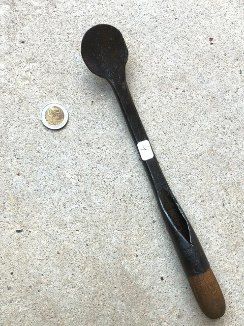 Outil Ancien Forgé – écorçoir / Pelou XIXe – Pour Maréchalerie Ou Collection