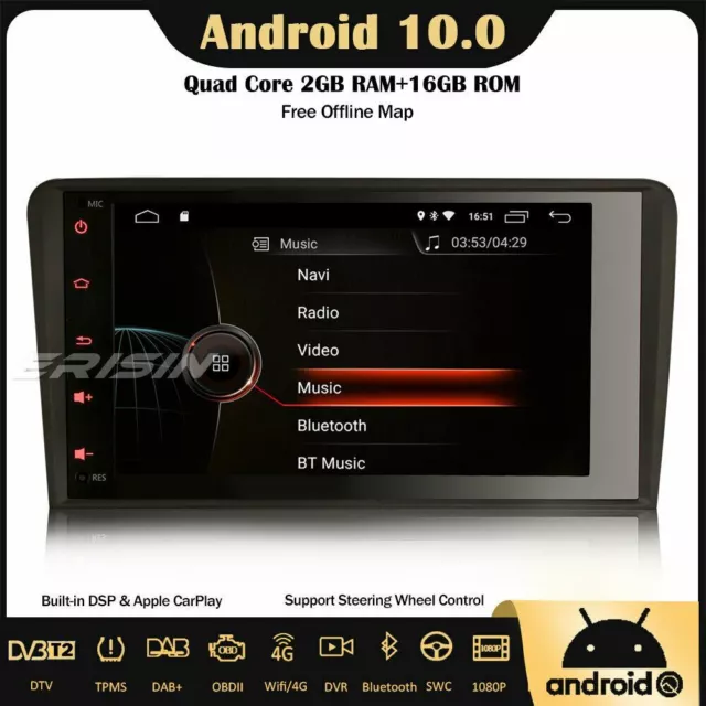 DAB+ Android 10.0 Doppel Din Autoradio GPS WiFi OBD RDS SWC 4G