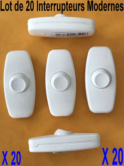 Lot 20 Interrupteurs Moderne, Olive de Fil électrique pour Lampe Chevet ou Autre