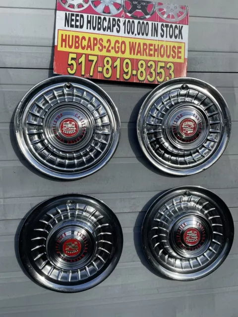 1959-60 Cadillac Set 4Coupe Eldorado Fleetwood 15”Hubcaps Ratrod Beautiful Rare