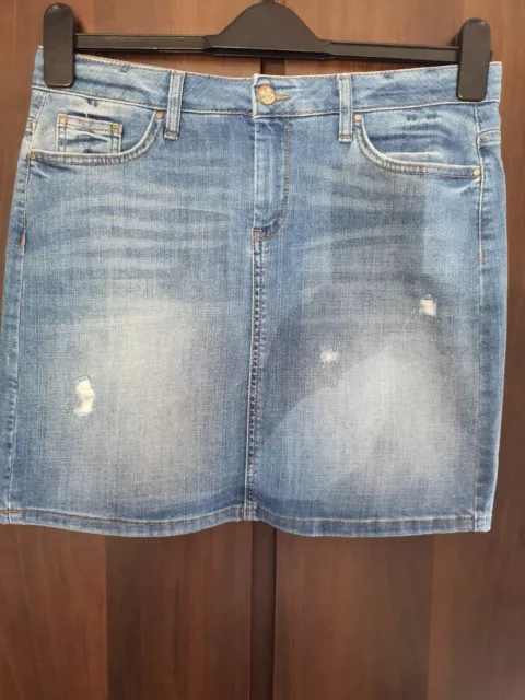 Marks & Spencer Indigo Collection Denim Blue Short Skirt Size 10