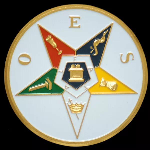 Order of the Eastern Star OES  3" Car Emblem- New!