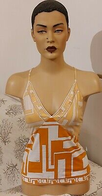Emilio Pucci Vintage Top Geometrico Tg 40 Made in Italy Firenze 93%cotone7%elast