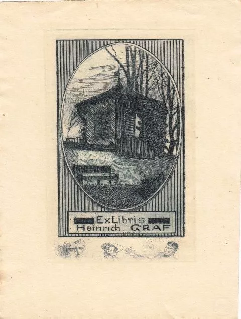 Exlibris Bookplate Radierung Georg Mayr 1916 De Diable Cavalière Dame