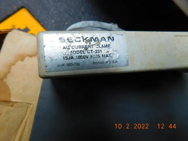 Beckman Industrial Ac Current Probe Clamp Ct-231 2
