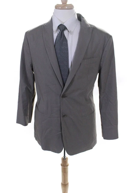 John Varvatos Star USA Mens Notched Lapel Two Button Blazer Beige Size 42
